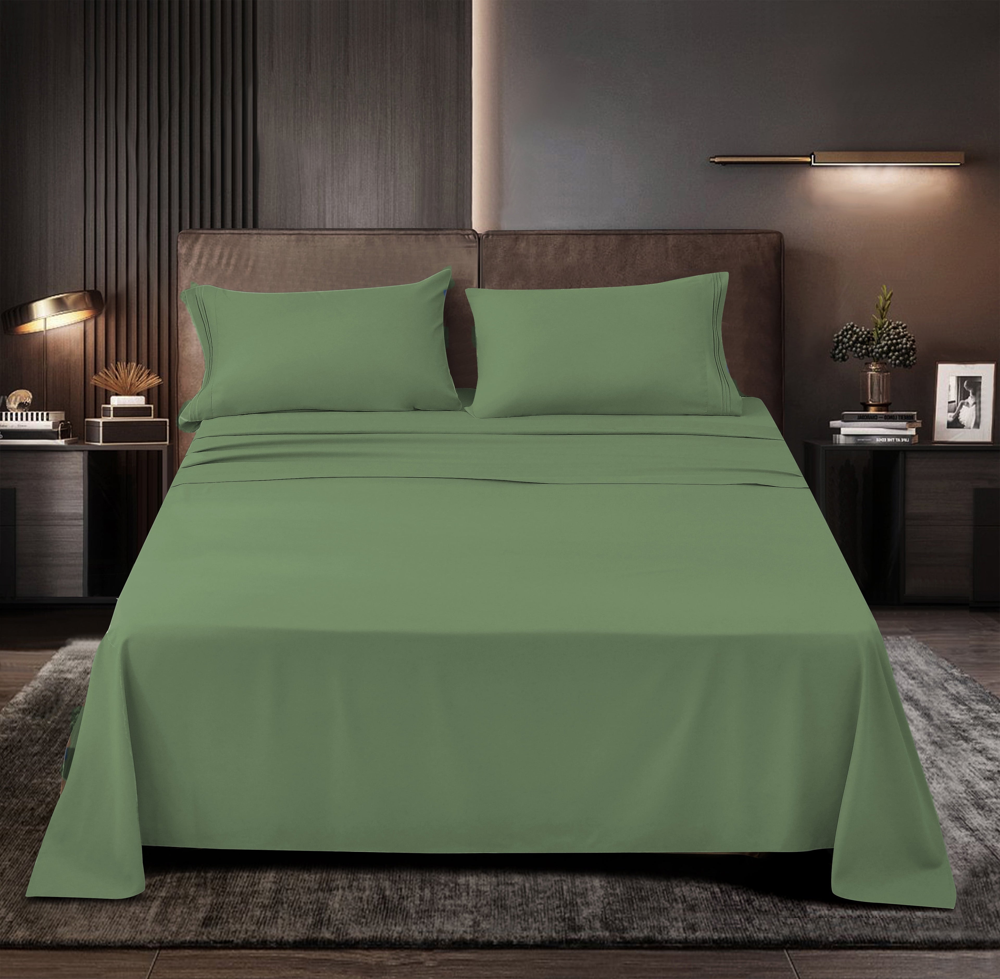 Rayon Bamboo Sheets Set King Sage Green Sheets Deep Pocket 4 Piece